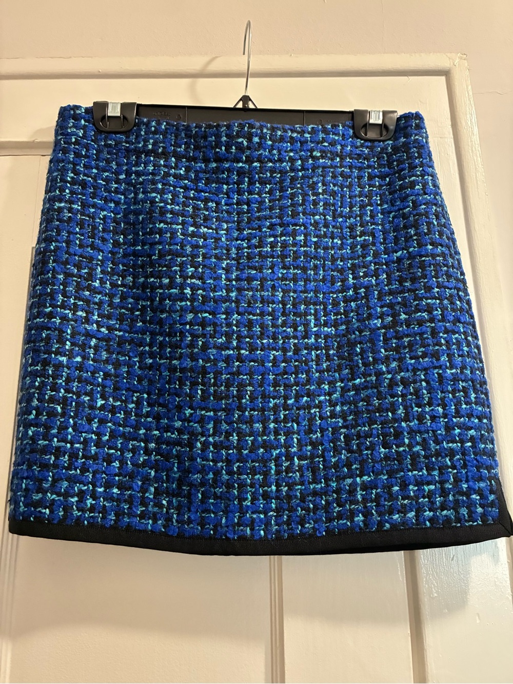 J. Crew Factory Blue & Aqua Tweed Mini Skirt Size 2